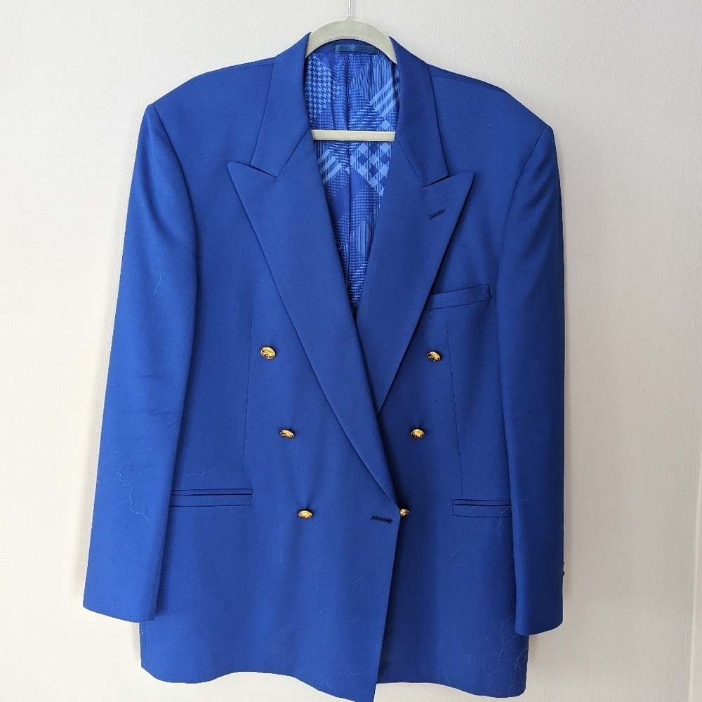 V2 by Versace Cobalt Blue Blazer. Double Breasted 44 Regular Blazer.